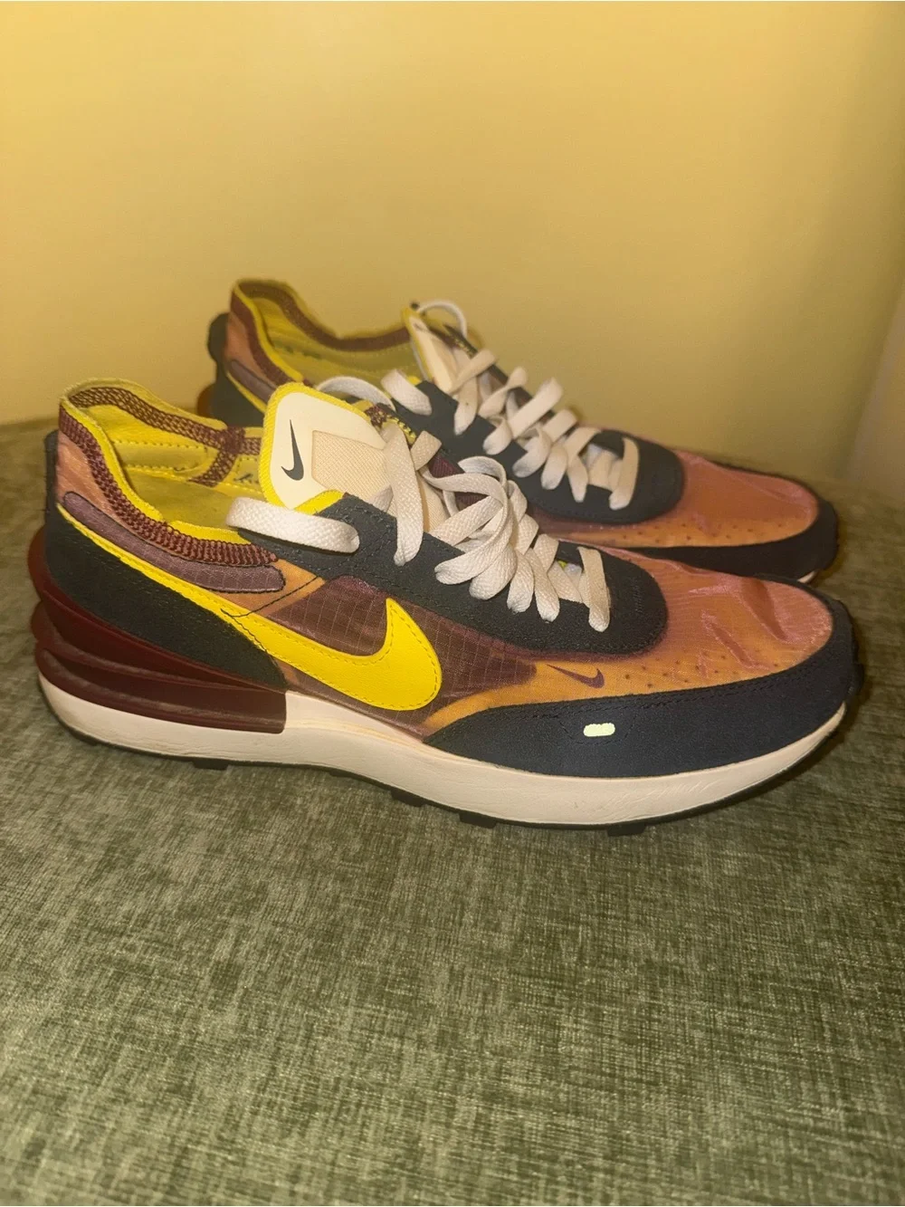 Nike Waffle One SE Sneakers - Dark Beetroot / Yellow Strike 7.5